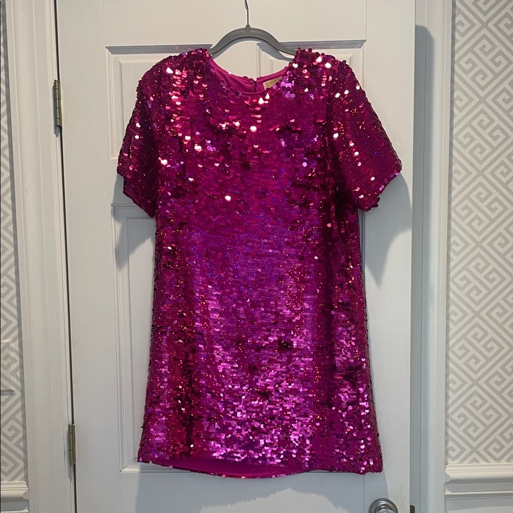 Anthropologie Fuchsia Sequin Dress